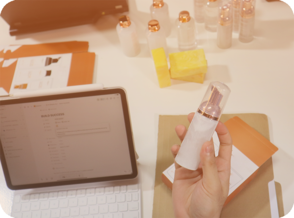 Cosmetic product development consultation with skincare samples and formulation notes – FS Beauty Co. Philippines